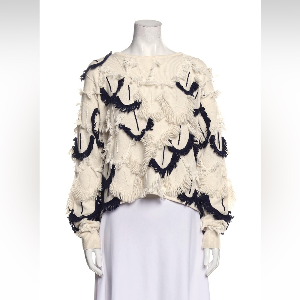 Tabula Rasa Wool Fringed Sweater - Size Medium